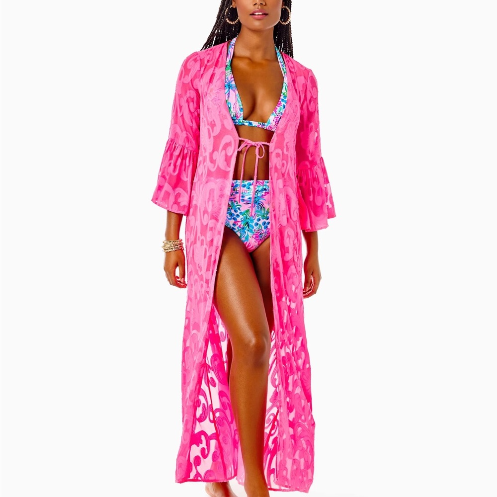 Lilly Pulitzer ‘Motley’ Pink Floral Swim Cover-Up Size Small